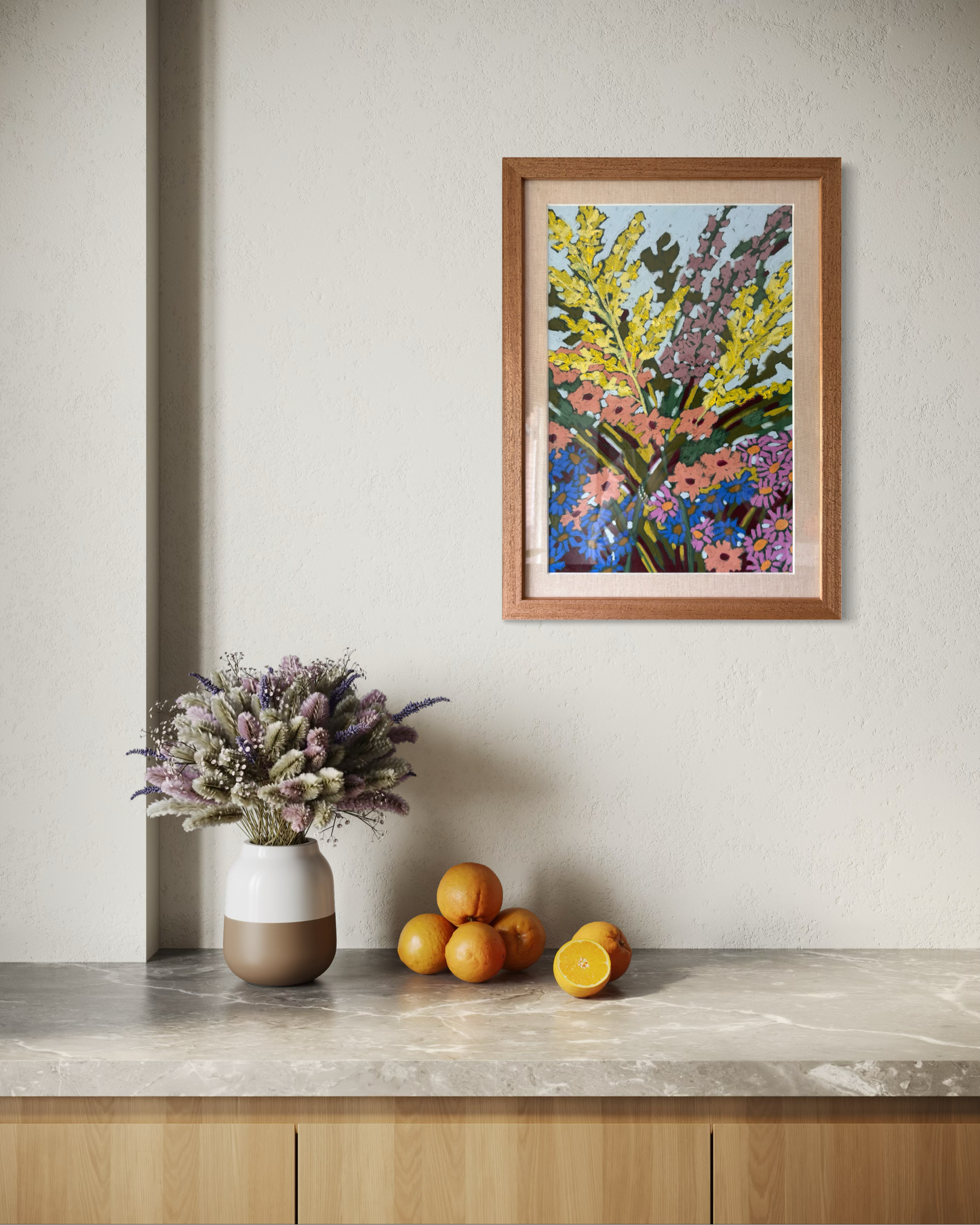 Oil pastel - 'Layers of bloom' | 45x33 cm