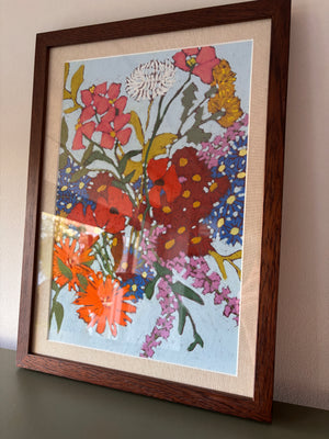 Oil pastel - 'Electric bloom' | 45x33 cm