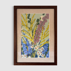 Oil pastel - 'Azure bloom' | 45x33 cm