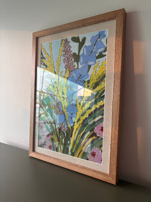 Oil pastel - 'A touch of azure' | 45x33 cm