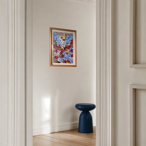 Oil pastel - 'Delphinium dialogue' | 45x33 cm
