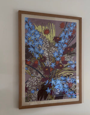 Oliepastel - 'Delphinium dialogue' | 70x50 cm